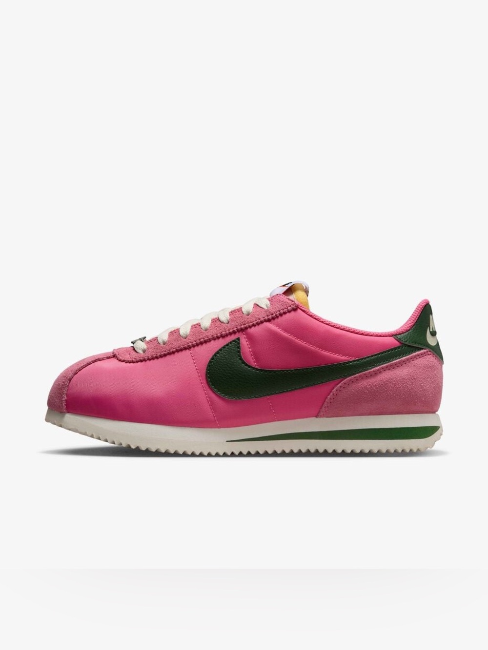 NEW Nike Cortez Textile Shoes Women’s Size 6.5 Pink Green Sneakers Athletic